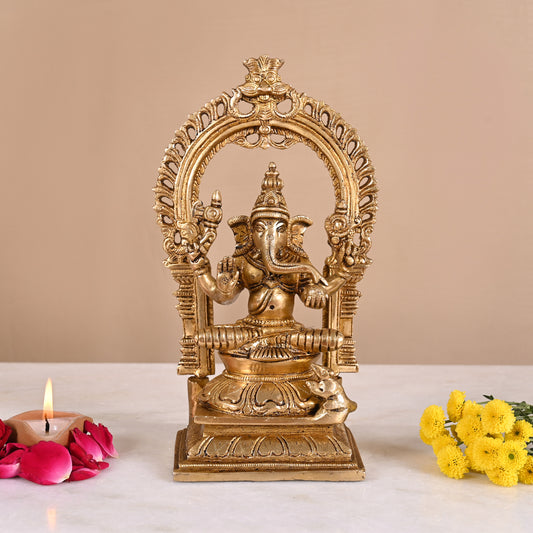 Brass Lord Ganesha Murti (9.5")