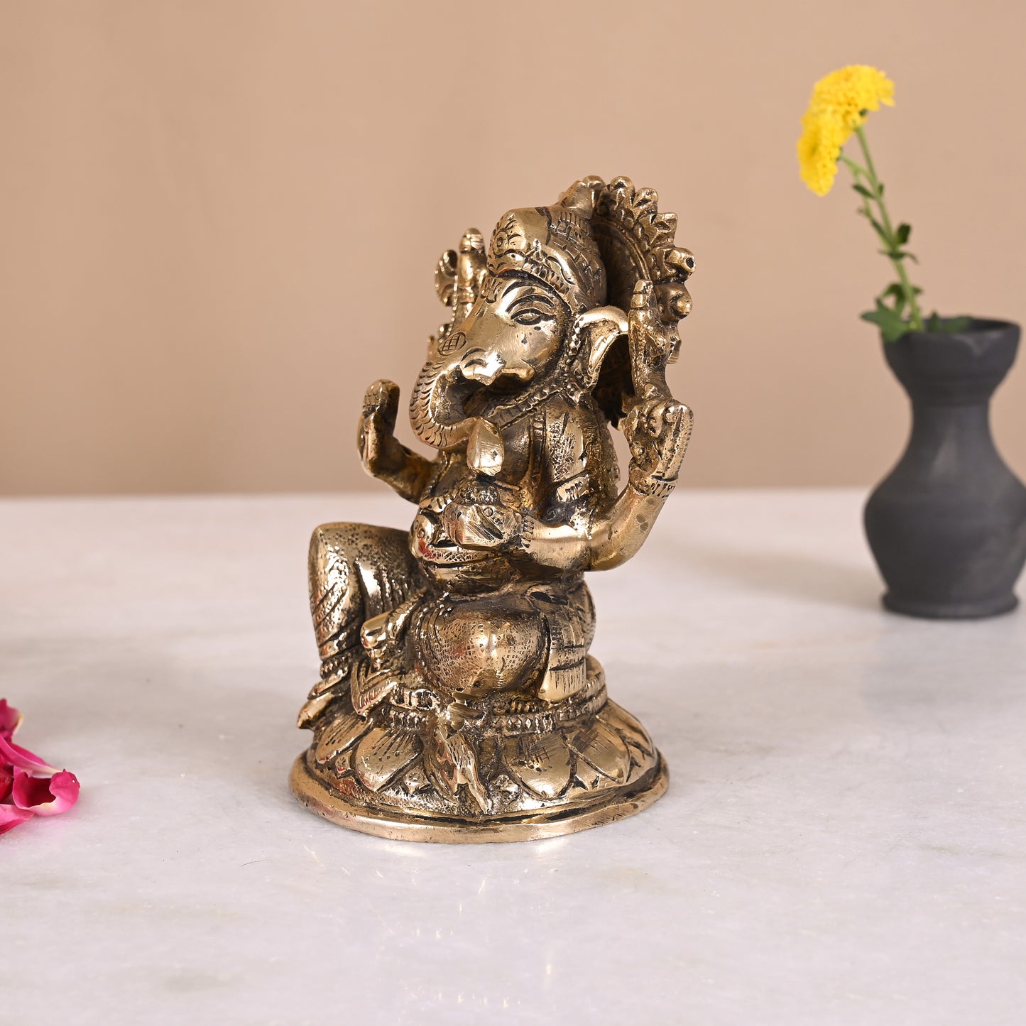 Brass Ganesha Statue (4")