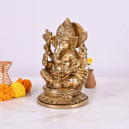 Brass Pooja Ganesh Idol (5")