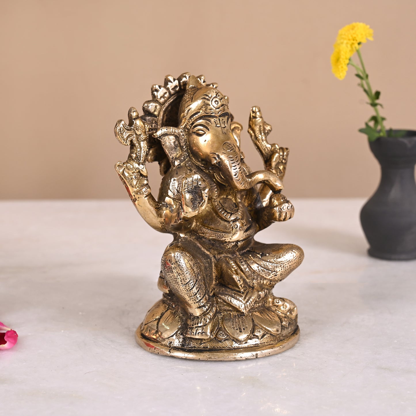 Brass Ganesha Statue (4")