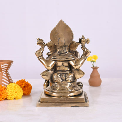 Brass Ganesh Murti (7")