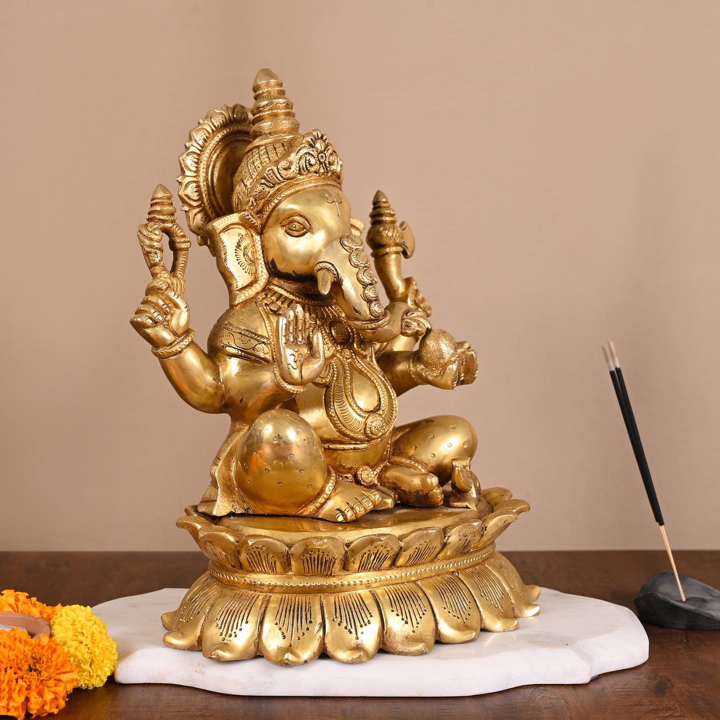 Brass Pooja Ganesh Idol (11.5")