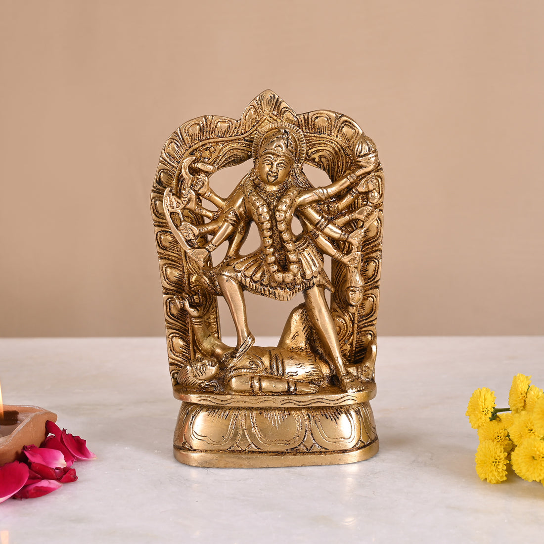 Brass Godess Kali Idol (6.5")