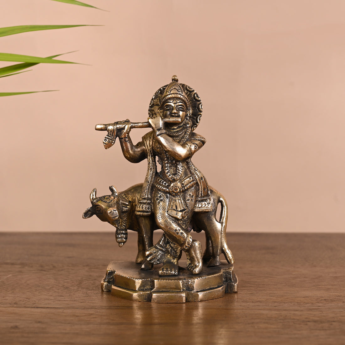 Brass Krishna Idol (5")