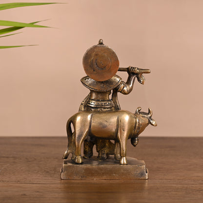 Brass Krishna Idol (5")