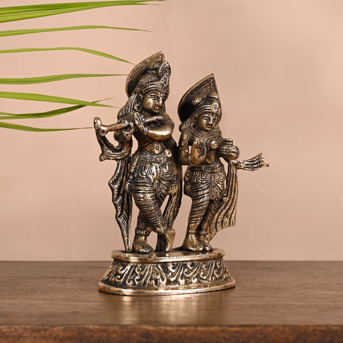 Brass Radha Krishna Murti (6.5")