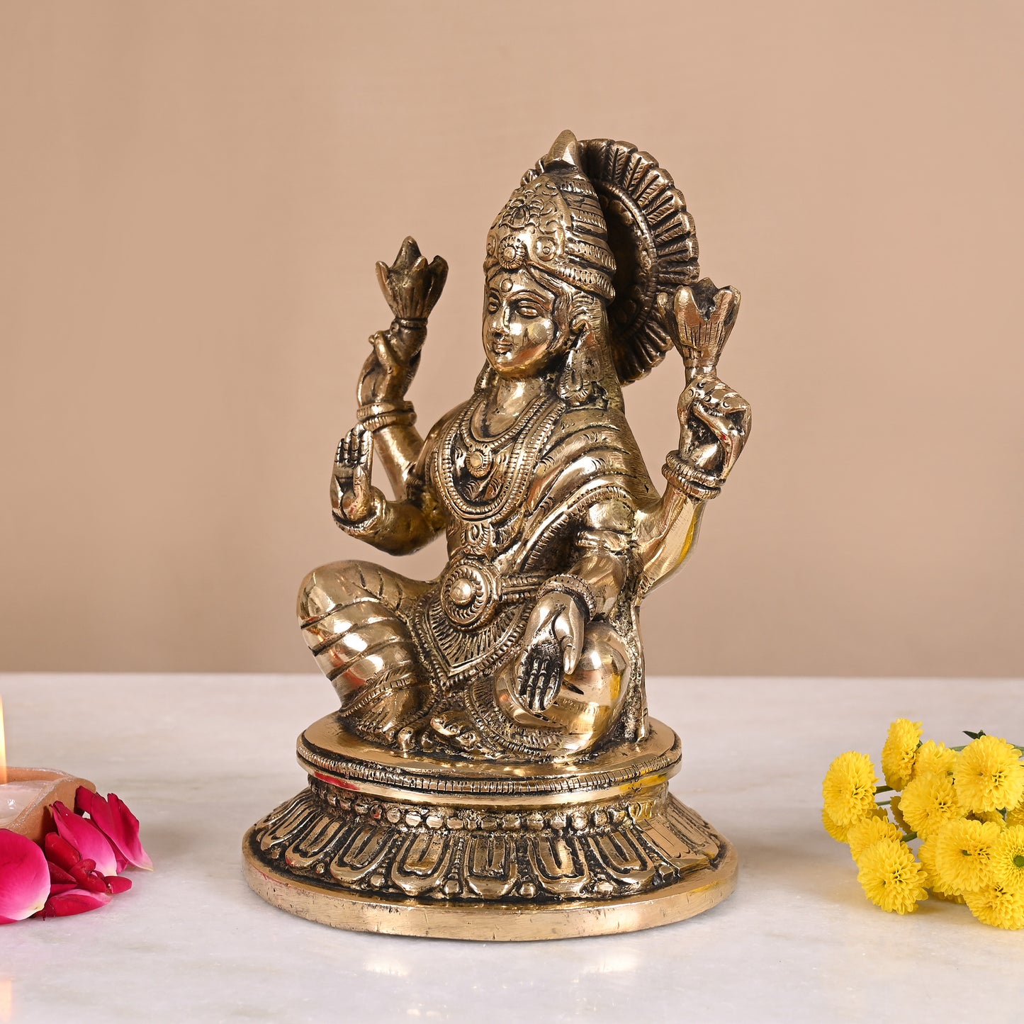 Brass Lakshmi Devi Idols (8")
