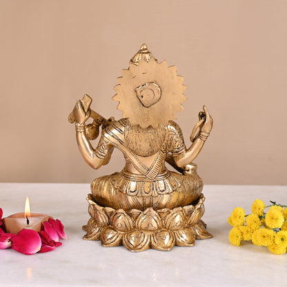 Brass Pooja Saraswati Idol ( 8" )