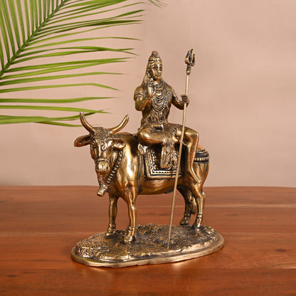 Brass Shiv Nandi Murti (8.5")
