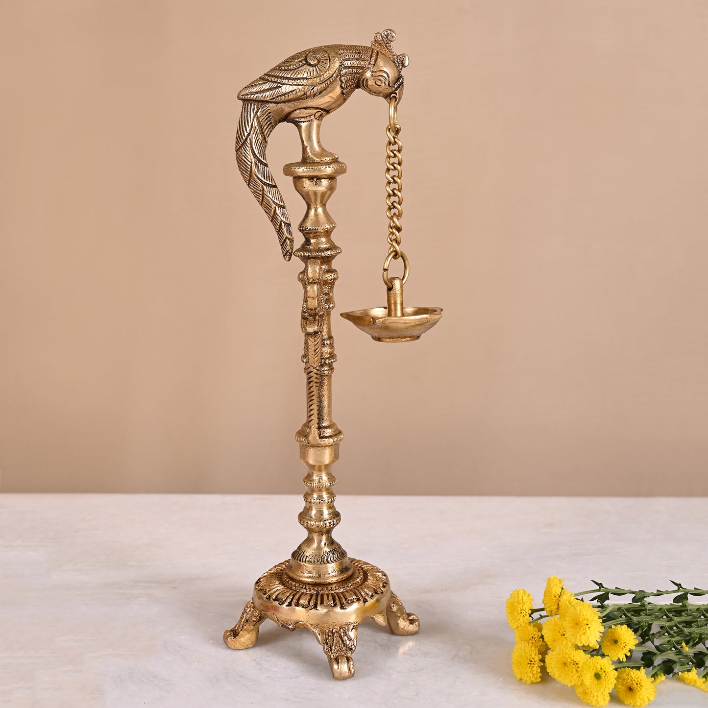 Brass Parrot Standing Lamp ( 12" )