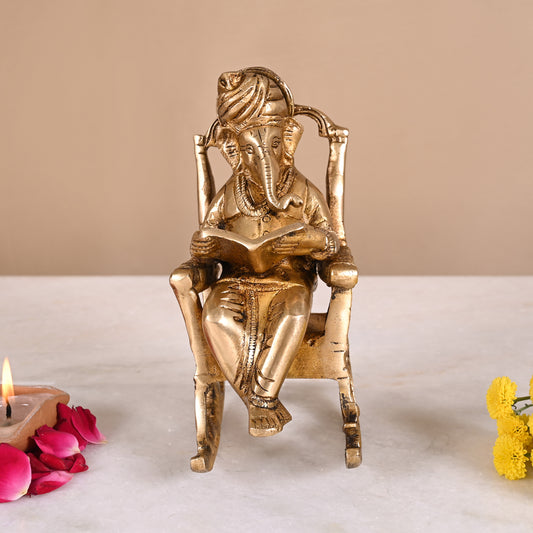 Brass Unique Ganesh Idol ( 7" )