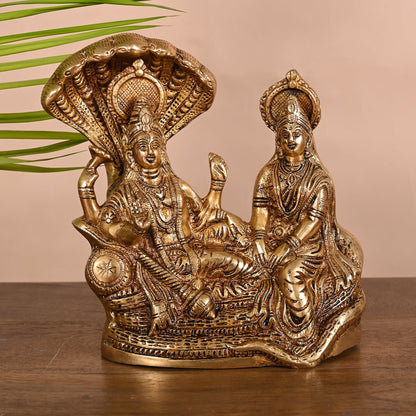 Brass Vishnu Laxmi Murti (8")