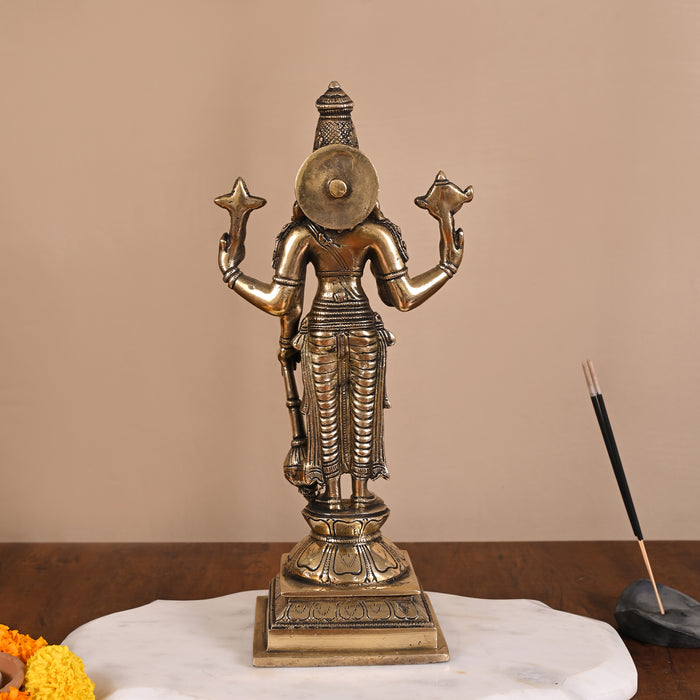 Brass God Vishnu Idol (11.5")