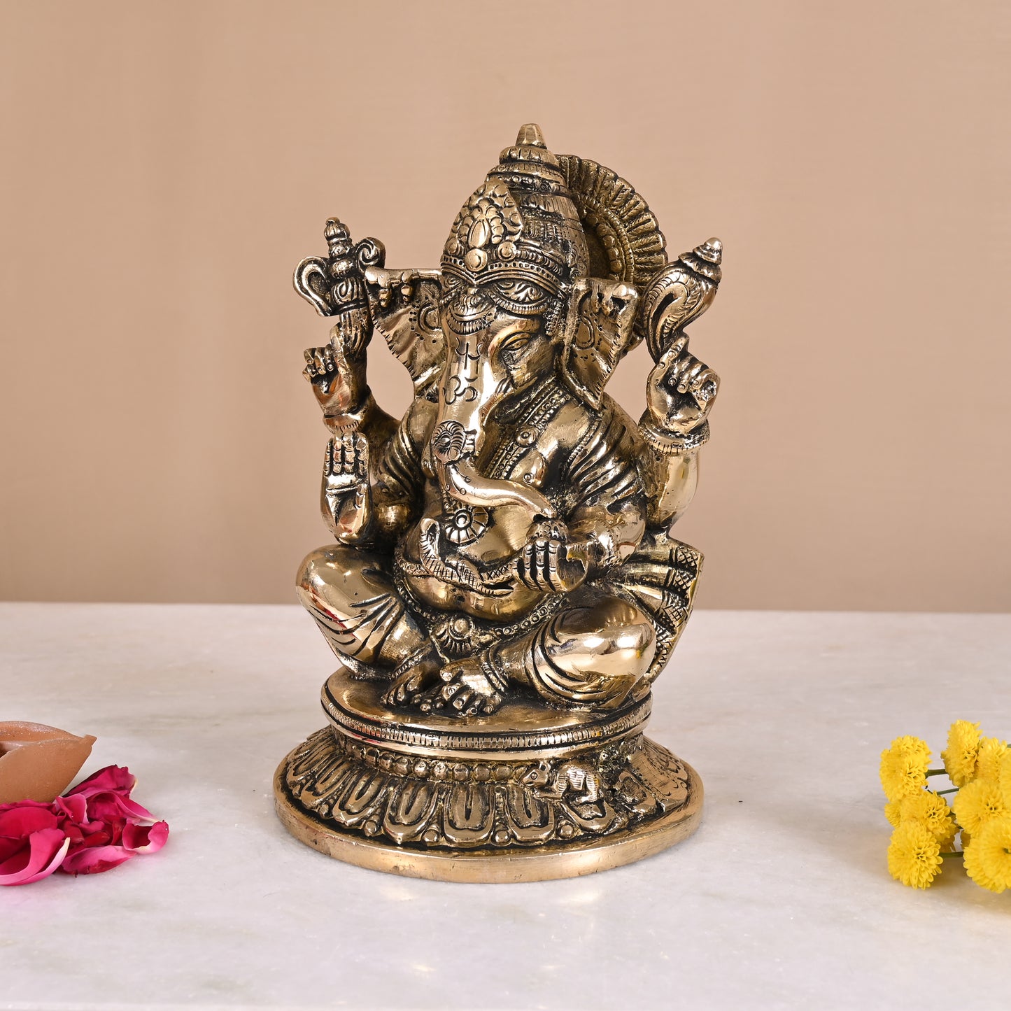 Brass Ganesha Statue (6")