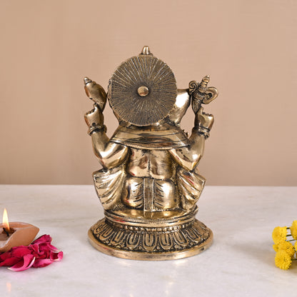 Brass Ganesha Statue (6")