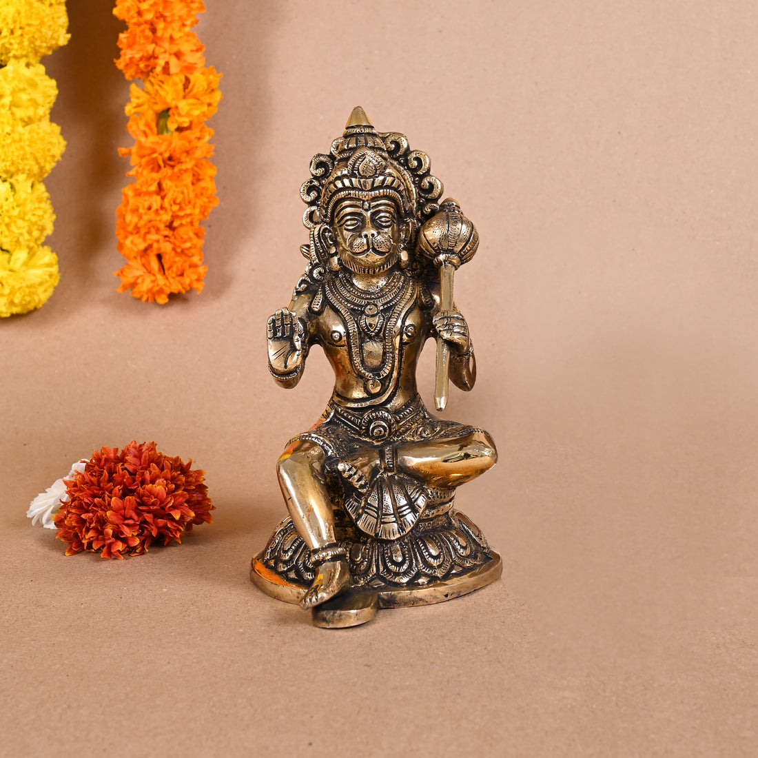 Brass Hanuman ji ki Murti (8" )