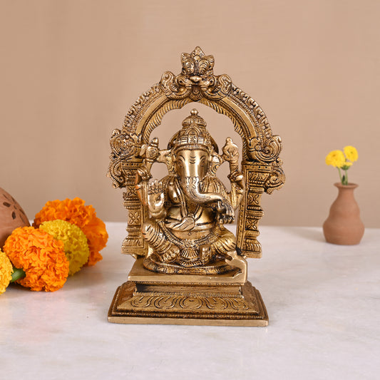 Brass Vinayagar Statue for Home (7")