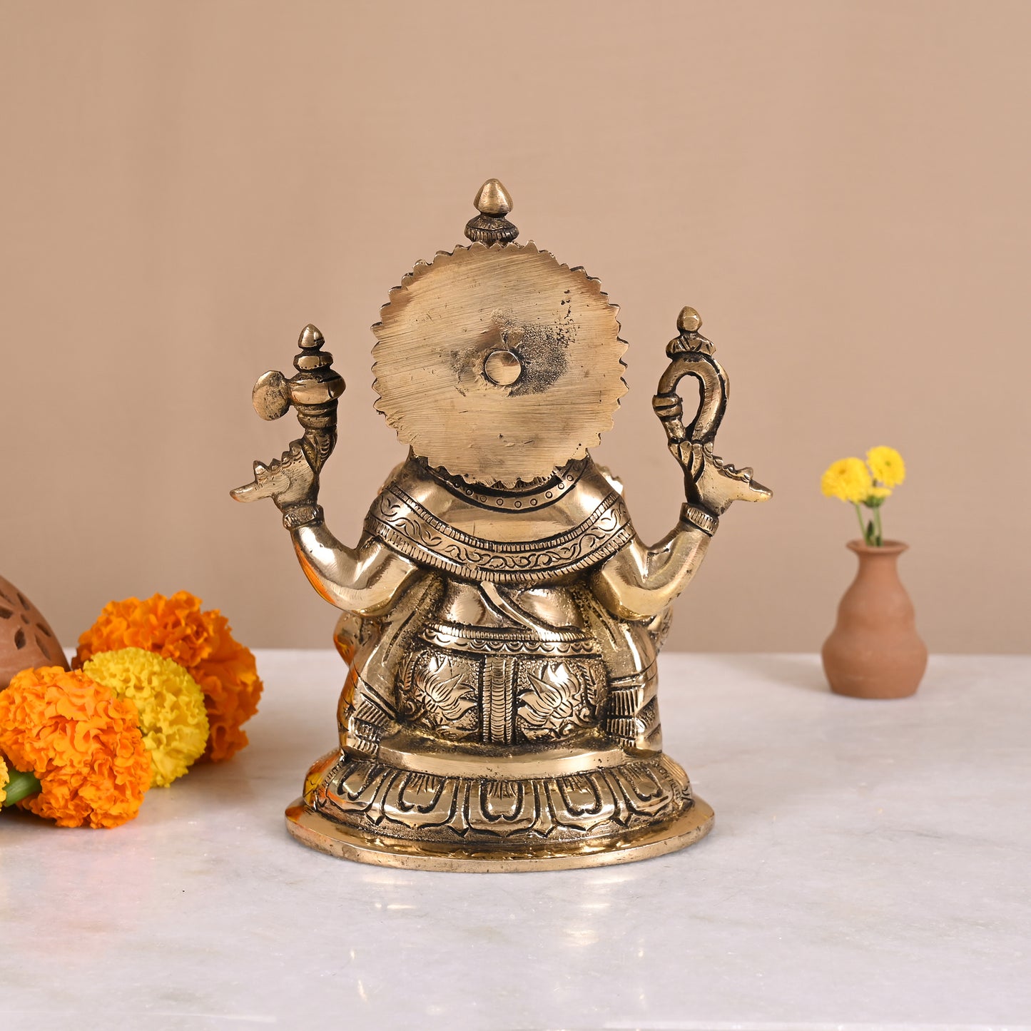 Brass Antique Ganesh Murti ( 7" )